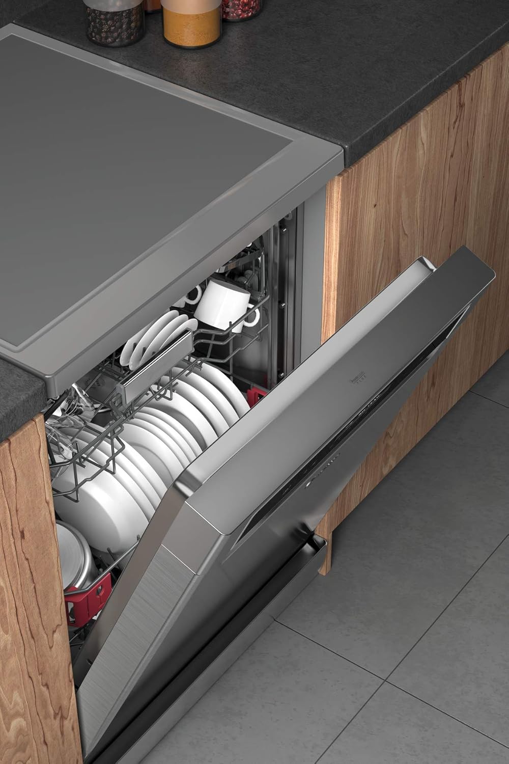 Bauknecht B7F HP43 XA Freistehender Geschirrspüler/ 60 CM/ 15 Maßgedecke/PowerClean Pro-Effektive Hochdruckdüsen/Natural Dry-Automatische Türoffnung-Bessere Trocknung/Maxi Space-Mehr Innenraum