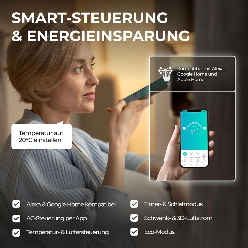 Kältebringer Split Klimaanlage Quick Connect - 12000 BTU (3,4 kW) Klimagerät mit Heizfunktion, WiFi & App, bis 91qm, sehr leise - 5m Kupferleitung, Kältemittel R32, Montagematerial, Wandhalterung
