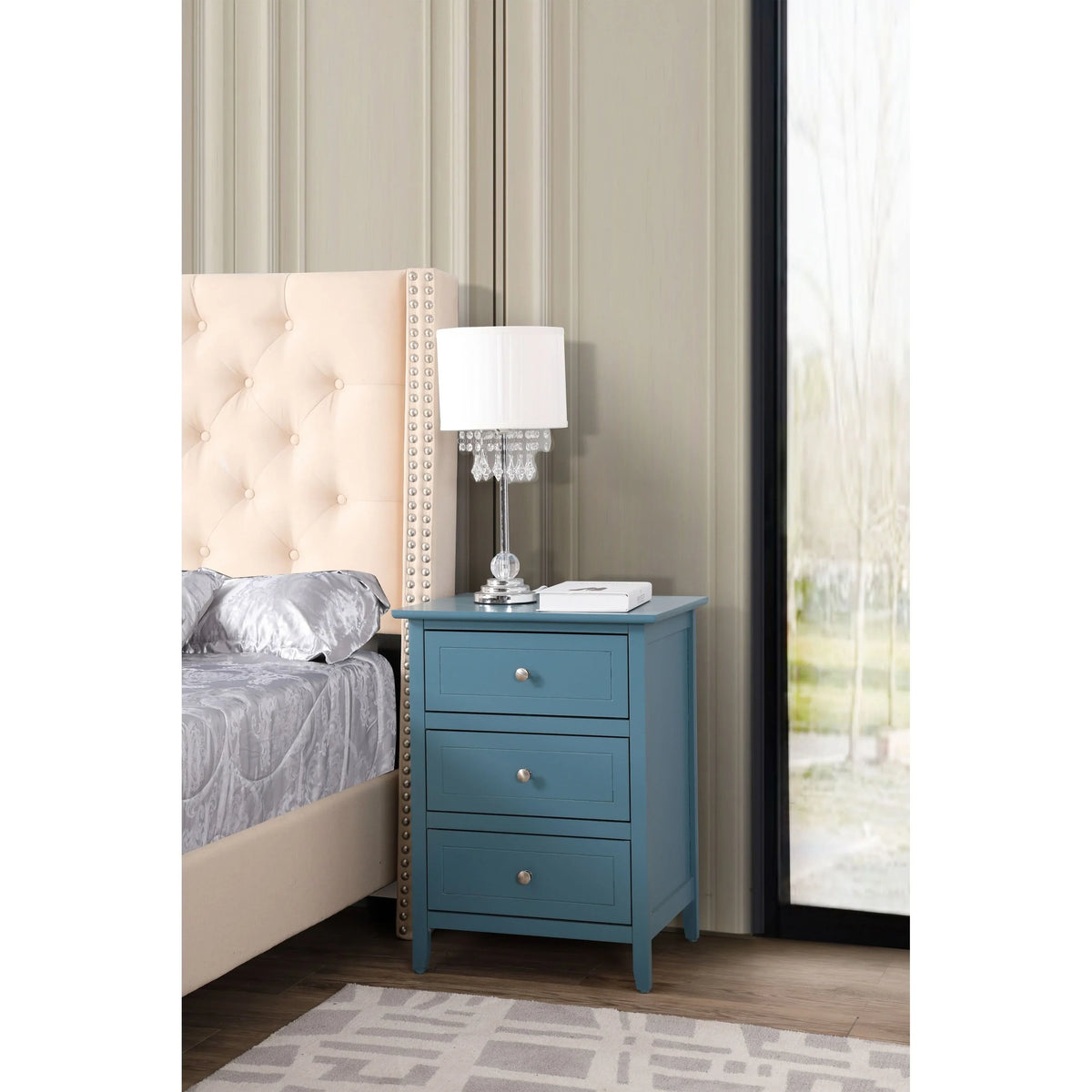 Daniel 3-drawer Transitional Wooden Nightstand