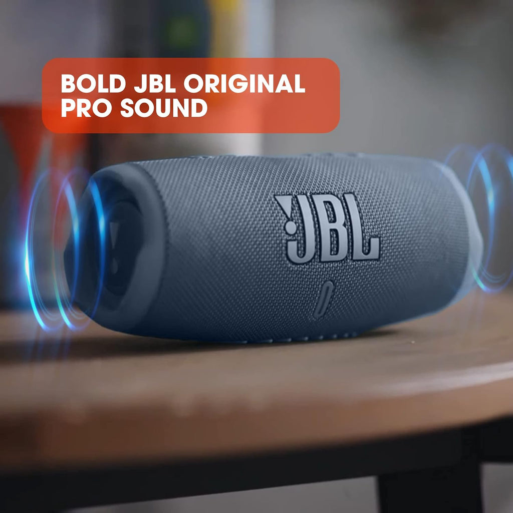 JBL Charge 5 Bluetooth-Lautsprecher in Schwarz – Wasserfeste, portable Boombox mit integrierter Powerbank – Eine Akku-Ladung für bis zu 20 Stunden kabellosen Musikgenuss