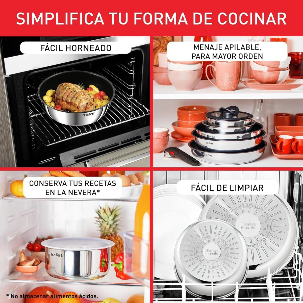 Tefal Ingenio Emotion Set of 3 Frying Pans 22/24/28 cm + 3 Saucepans 16/18/20 cm + Stew Pot 24 cm + Wok 26 cm + 12 Accessories | Induction Safe, Non-Stick, Dishwasher and Oven Safe