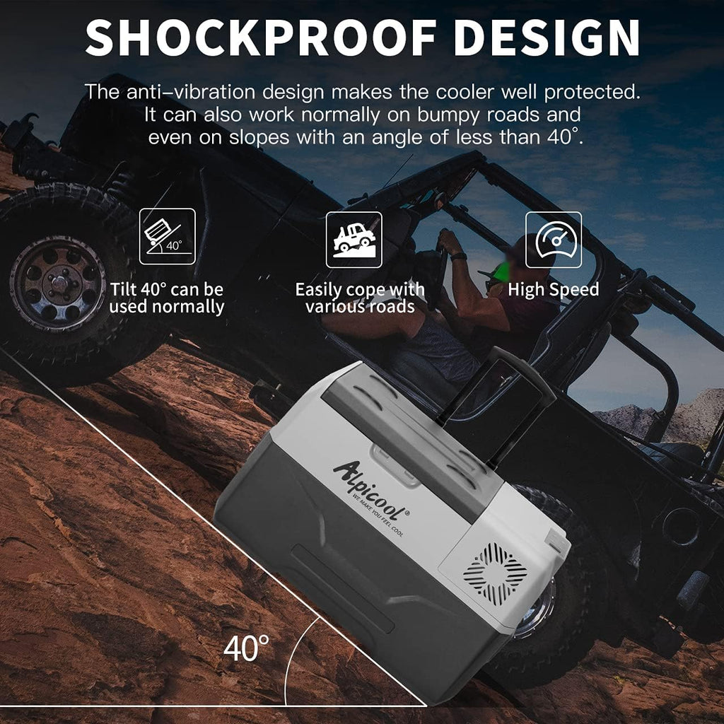 Alpicool CF55 55 Liter Kühlbox 12V tragbarer Mini-Kühlschrank elektrische Gefrierbox klein Gefrierschrank für Auto Camping, LKW, Boot und Steckdose mit USB-Anschluss, -20℃ bis 20℃