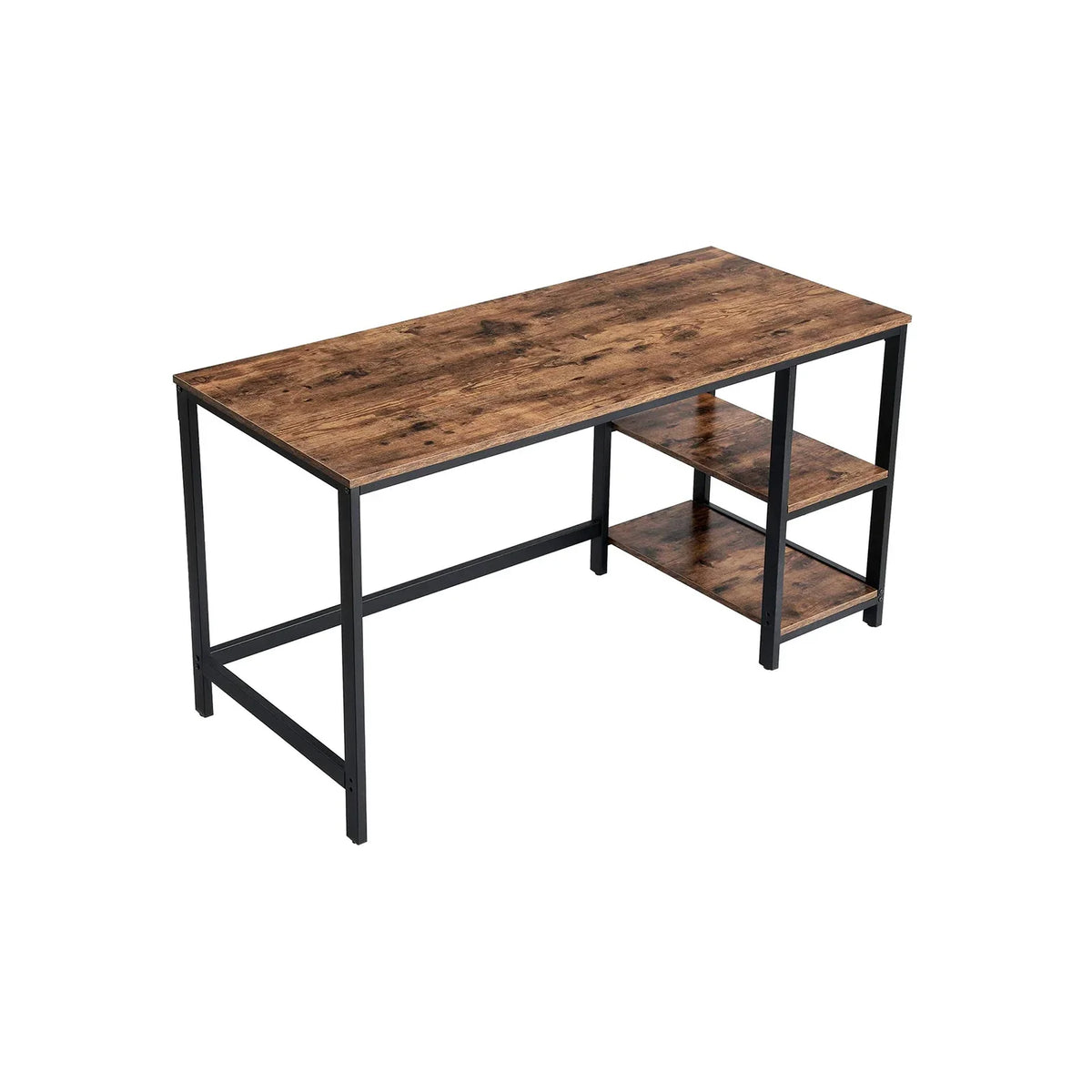 Mesa de Ordenador, Marrón Rústico y Negro