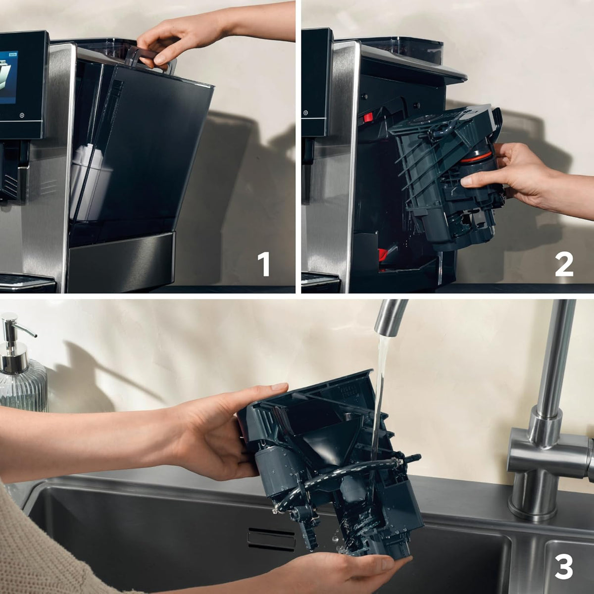 Siemens Kaffeevollautomat EQ900 TQ903D03, App-Steuerung, intuitives Full-Touch-Display, Barista-Modus, AromaBoost, Geräuschreduzierung, Premiummahlwerk, automatische Dampfreinigung, 1500 W, edelstahl