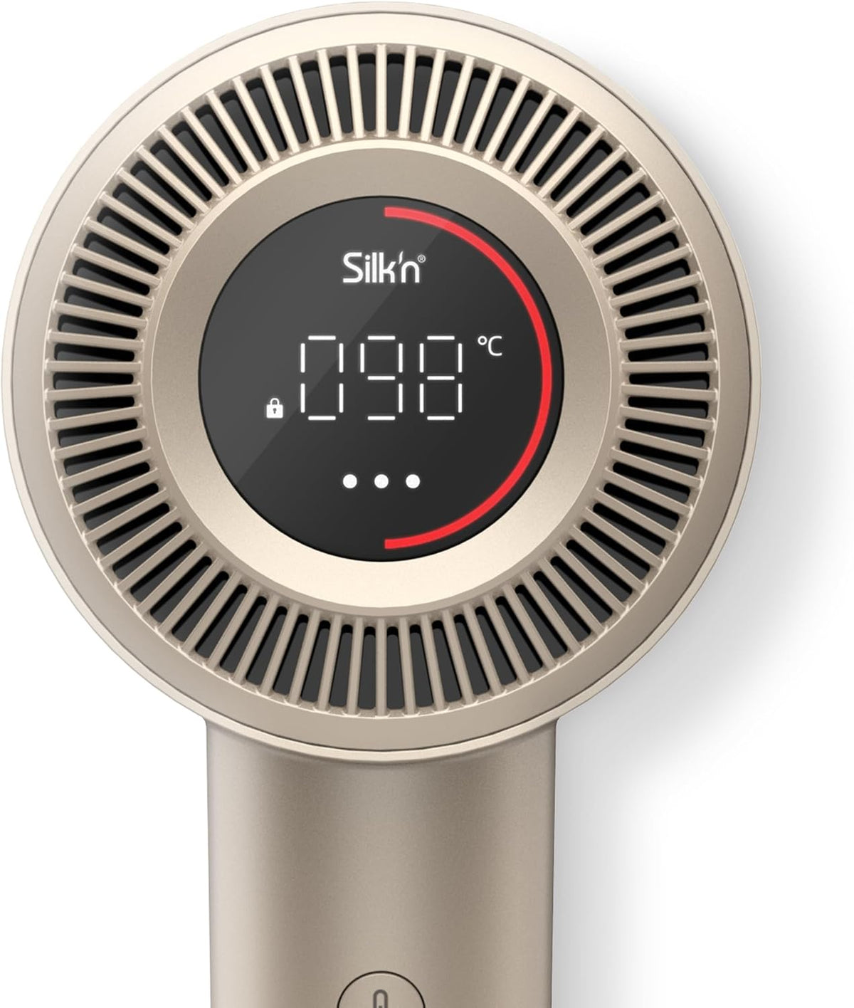 Silk'n Haartrockner I SilkyAir Pro HDB003 I Premium Föhn mit bürstenlosem Motor und Wasser-Ionen-Technologie I 3 Aufsätzen, hitzebeständiger Matte und Reiseetui, 1600 W, Champagner