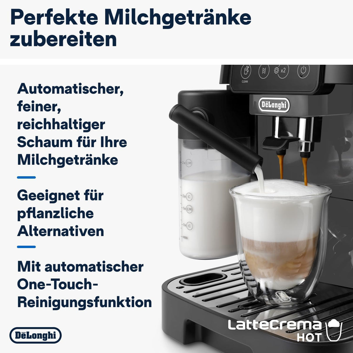 De'Longhi Magnifica S ECAM 22.110.B Kaffeevollautomat mit Milchaufschäumdüse für Cappuccino, mit Espresso Direktwahltasten und Drehregler, 2-Tassen-Funktion, 1,8 Liter Wassertank, Schwarz/Silber