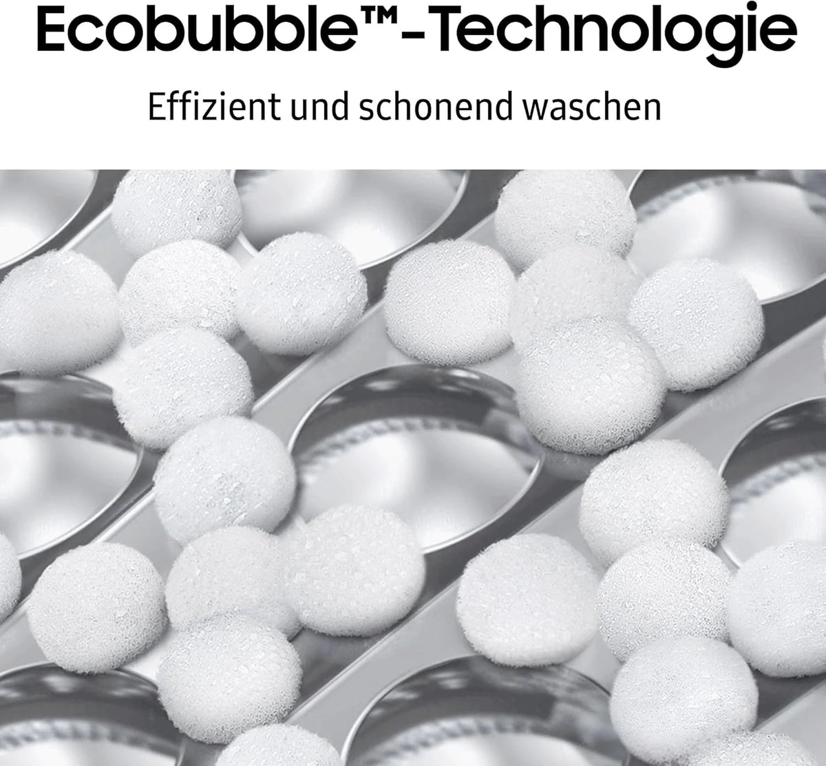 Samsung Waschmaschine, 8 kg, 1400 U/min, Ecobubble, Automatische Waschmittel- und Weichspülerdosierung, Inox/Schwarz, WW80T534AAXAS2