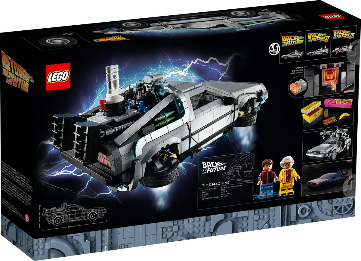 LEGO Icons Regreso al Futuro Máquina del Tiempo 10300 – Set de Construcción de Auto DeLorean, Inspirado en la Clásica Película