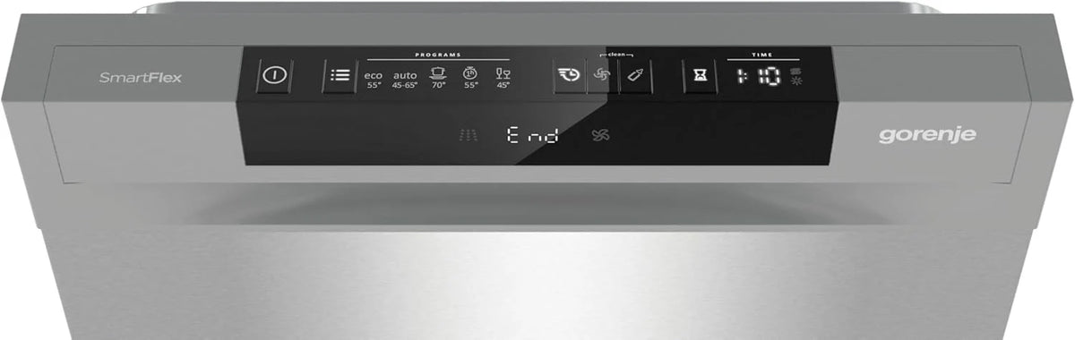 Gorenje GS 541D10 X Freistehender Geschirrspüler / SuperSilent / 11 Maßgedecke / 5 Programme / Programmanzeige / TotalDry / Silber, 45 cm breit