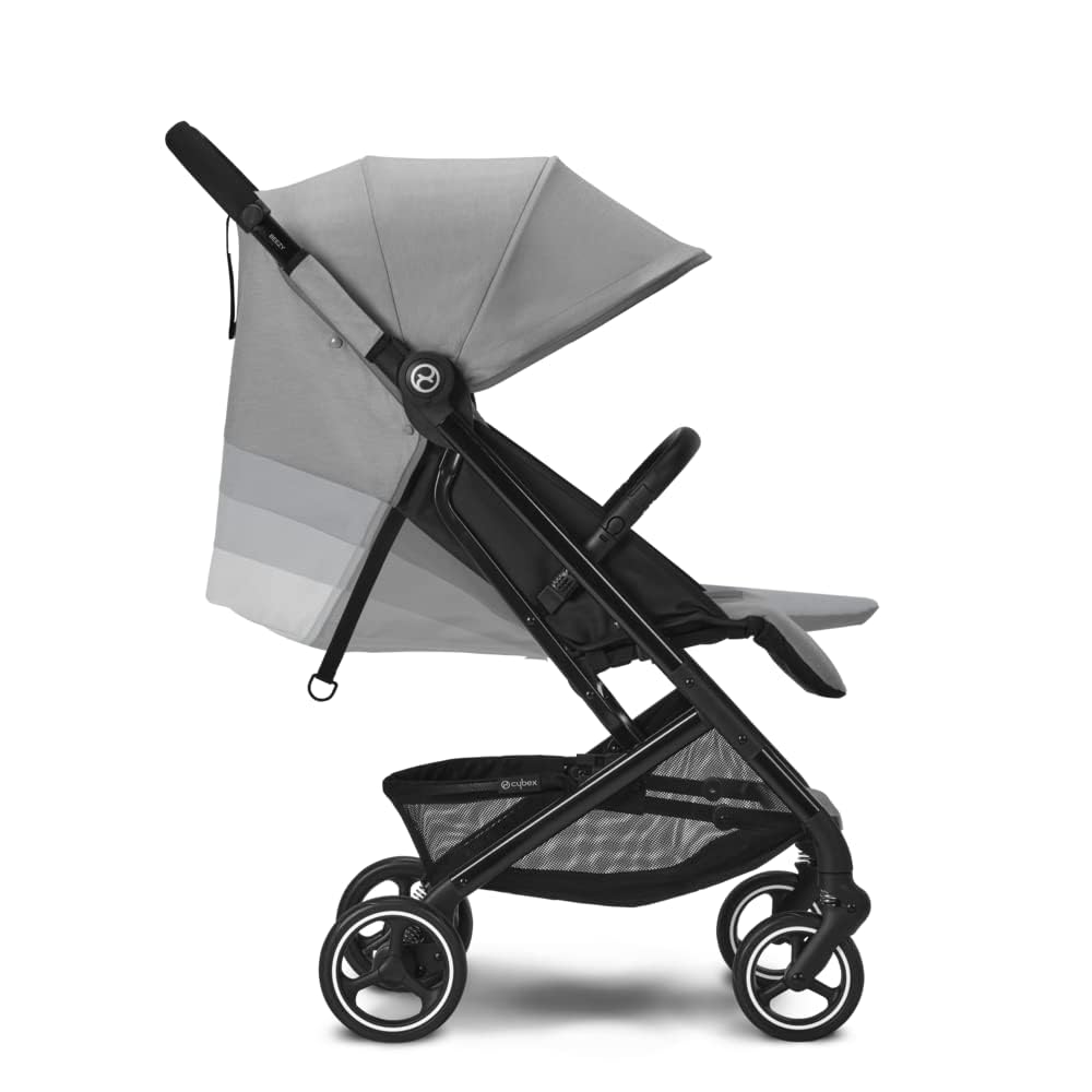 Cybex Gold Kinderwagen Beezy mit One-Pull Harness, Ab Geburt bis ca. 4 Jahre (max. 22 kg), Kompakt und ergonomisch, Magic Black (Schwarz mit schwarzem Rahmen)