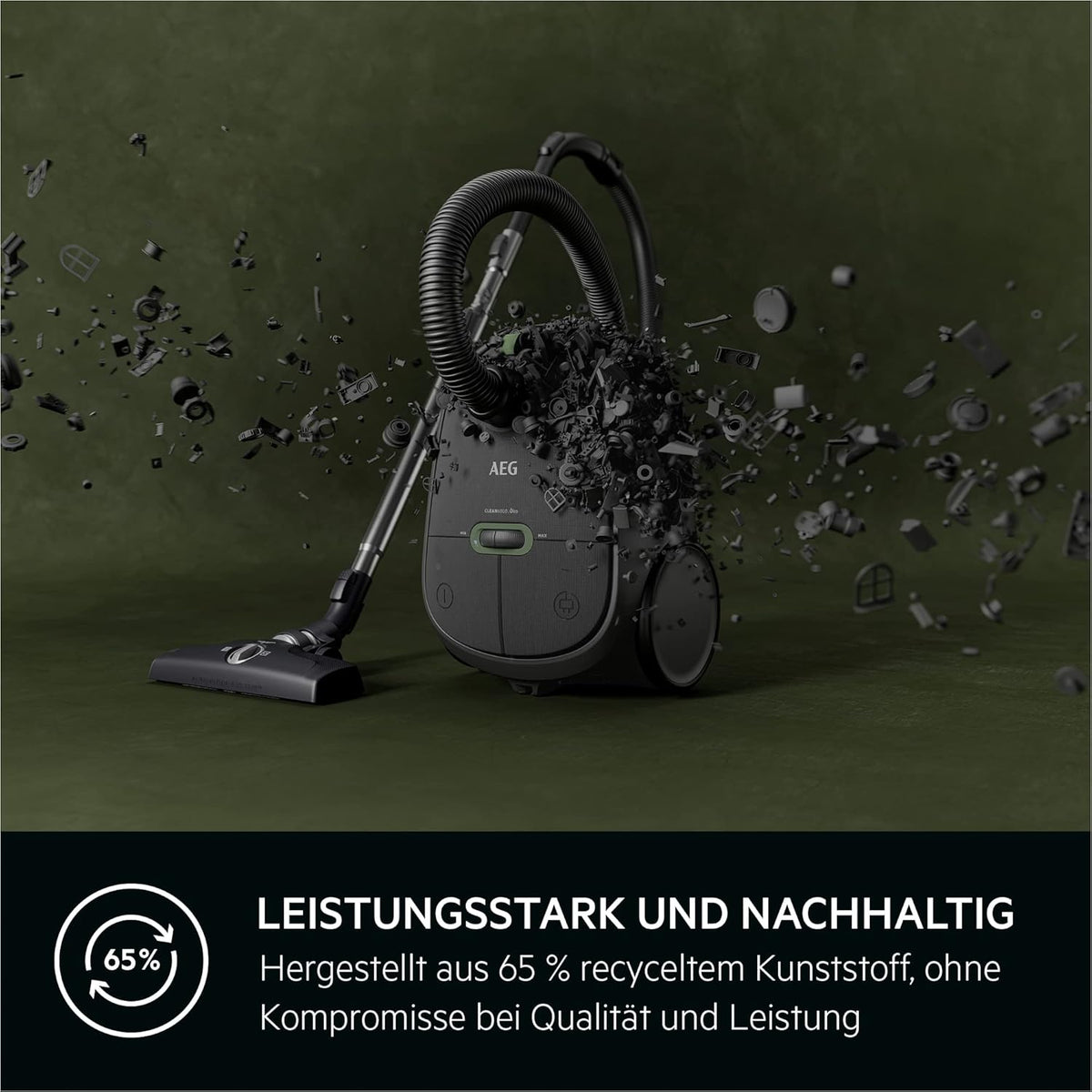 AEG CLEAN 6000 AB61C2DB Staubsauger mit Beutel / hohe Saugleistung / inkl. Polsterdüse / 50 % Recyclingkunststoff / ideal für Haustierbesitzer / Reinigen von Polstern / 12 m Kabel / 750 W / Blau