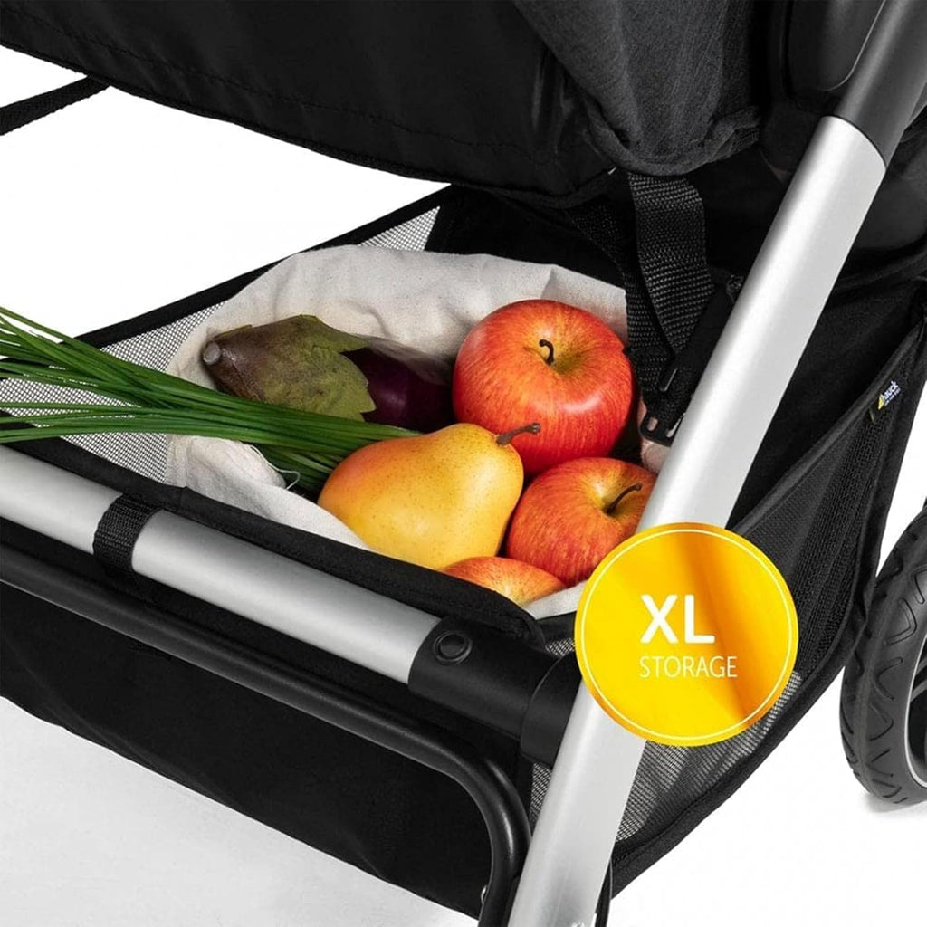 Hauck Uptown Kinderwagen Melange Rose – Kinderwagen für jedes Gelände, extra großer Sitz, flache Liegeposition, Gummiräder, Federung, kompakt und einfach zusammenklappbar, mit Regenschutz