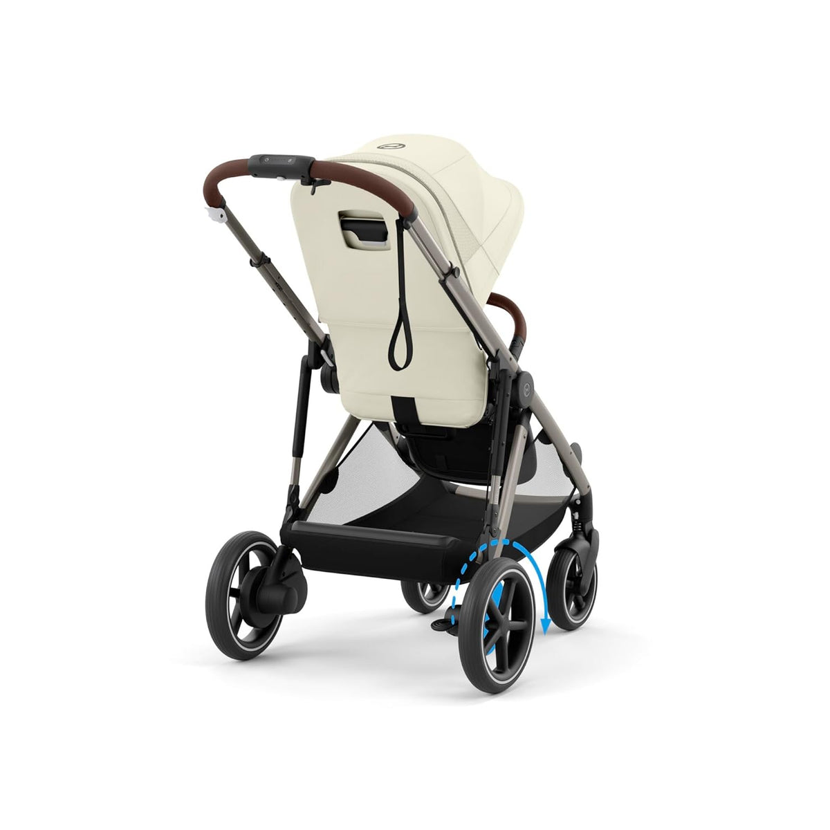 CYBEX Gold Kinderwagen e-GAZELLE S, Ab Geburt bis ca. 4 Jahre, Max. 22 kg (Single-Modus) / 2x 22 kg (Duo-Modus), All-in-1-System mit E-Antrieb und 20+ Konfigurationen, Moon Black