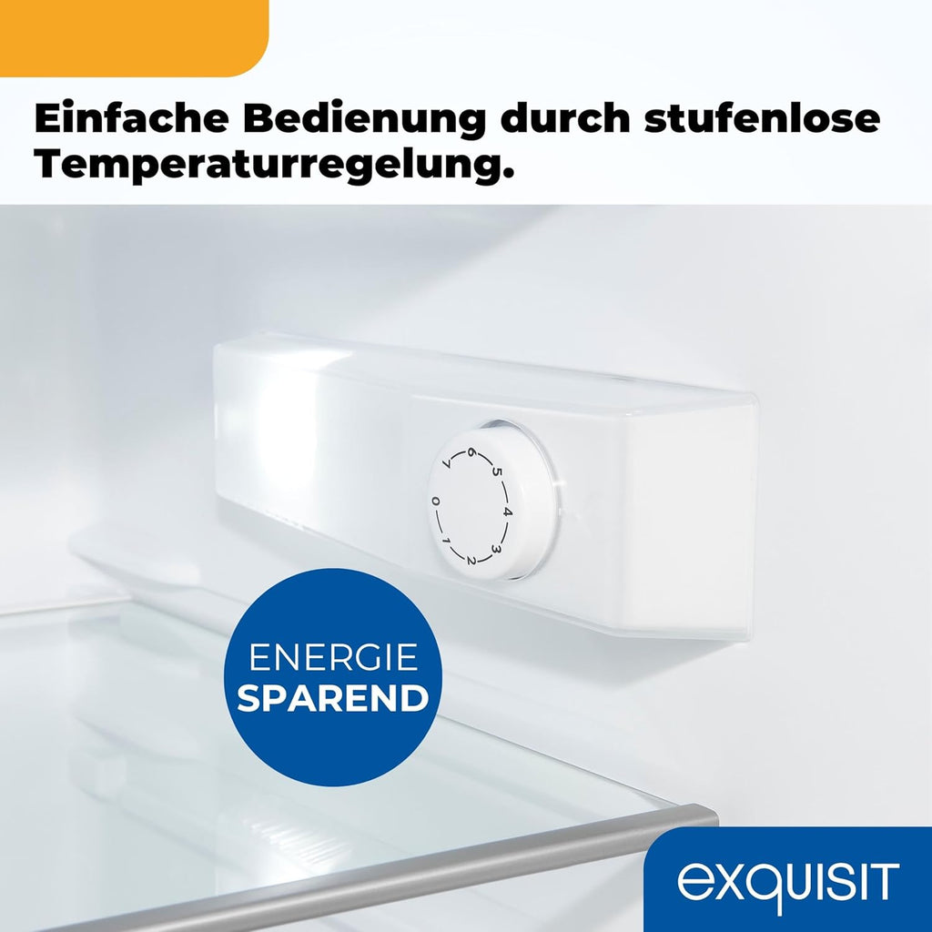 Exquisit Kühlschrank mit Gefrierfach, 120 Liter, 4-Sterne-Gefrierfach, Kühlschrank freistehend, KS516-4-H-010D weiss