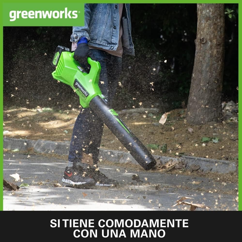 Greenworks 48V (2x24V) Selbstfahrender Akku Rasenmher für groe Flchen bis zu 480m, 46cm Schnittbreite, 55L Sack PLUS zwei 4Ah-Akkus und Doppelladegert GD24X2LM46SPK4X