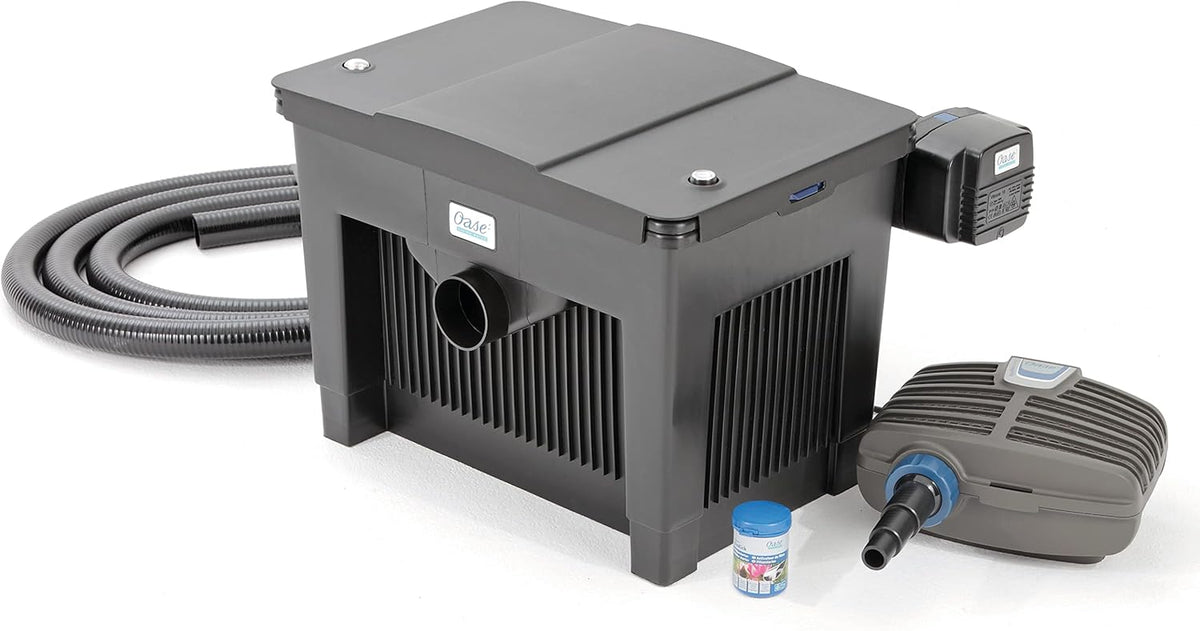 OASE 56789 Durchlauffilter BioSmart Set 36000 geeignet für Teiche bis 36 m³, Filtersystem, Filterkomplettset inkl Filtermaterial, Teichpumpe und UVC Klärer
