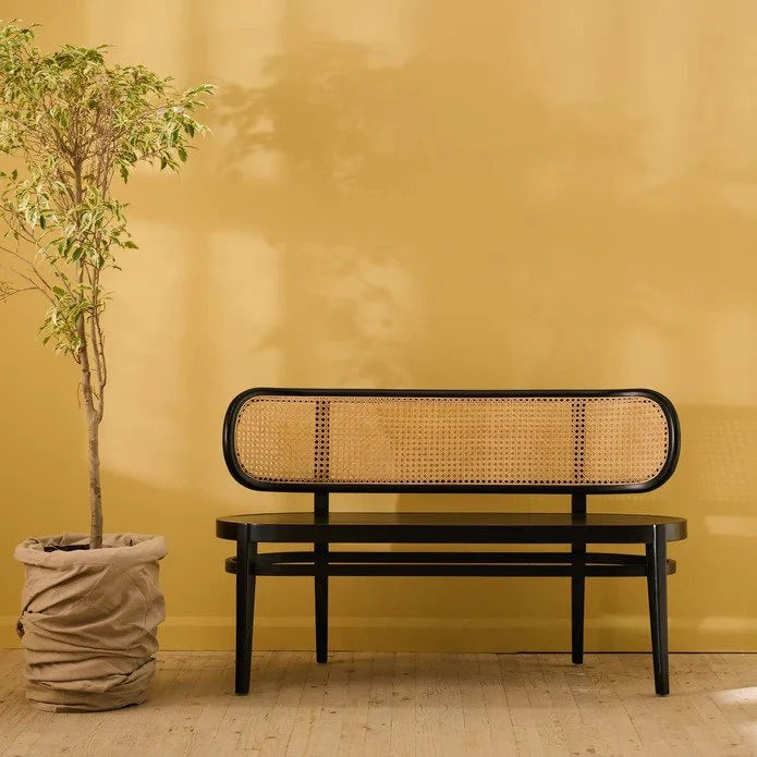 Musk Teak Rattan Bench