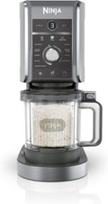 Ninja CREAMi Deluxe Eis-und Eisgetränkmaschine mit 2 Bechern, 10 Funktionen, macht Eiscreme, Gelato, Sorbet, Frozen Yoghurt, Milchshakes, Slushi & mehr, 2-in-1 Geschmacksoption, Silber, NC502EU