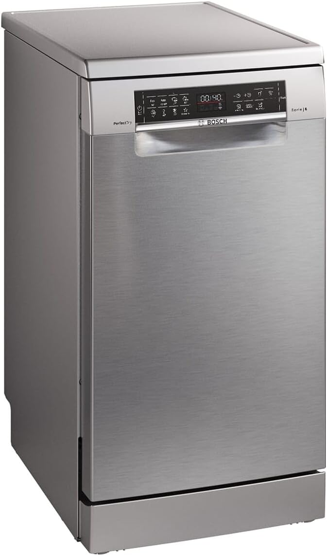Bosch SPV2IKX10E Serie 2 Smarter Geschirrspüler vollintegriert, 45 cm breit, Besteckkorb, Extra Trocknen auf Knopfdruck, InfoLight roter Lichtpunkt am Boden, AquaStop Schutz gegen Wasserschäden, Weiß