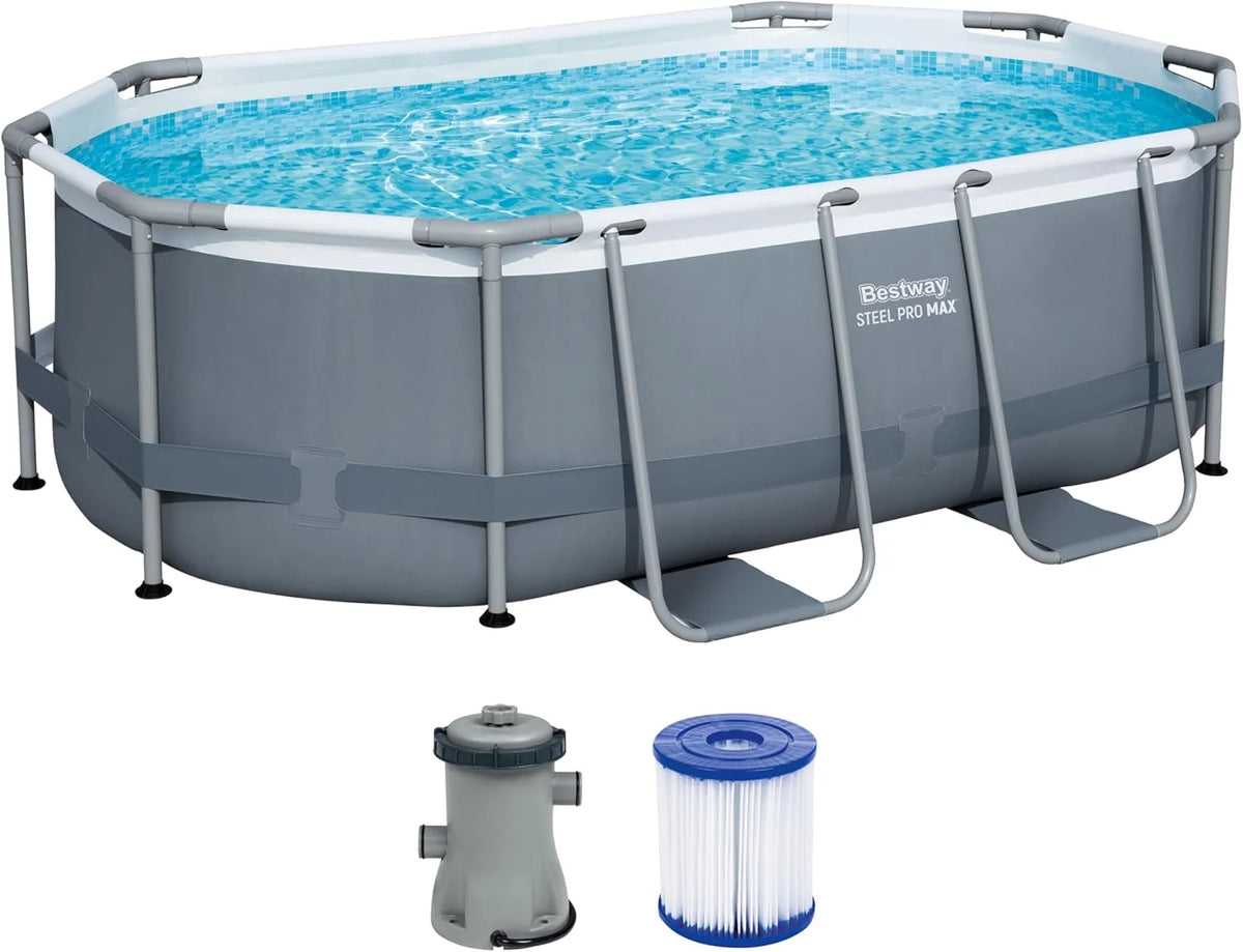 Bestway Steel Pro Max Kit Piscine Hors Sol - 305 cm x 200 cm x 84 cm - Gris