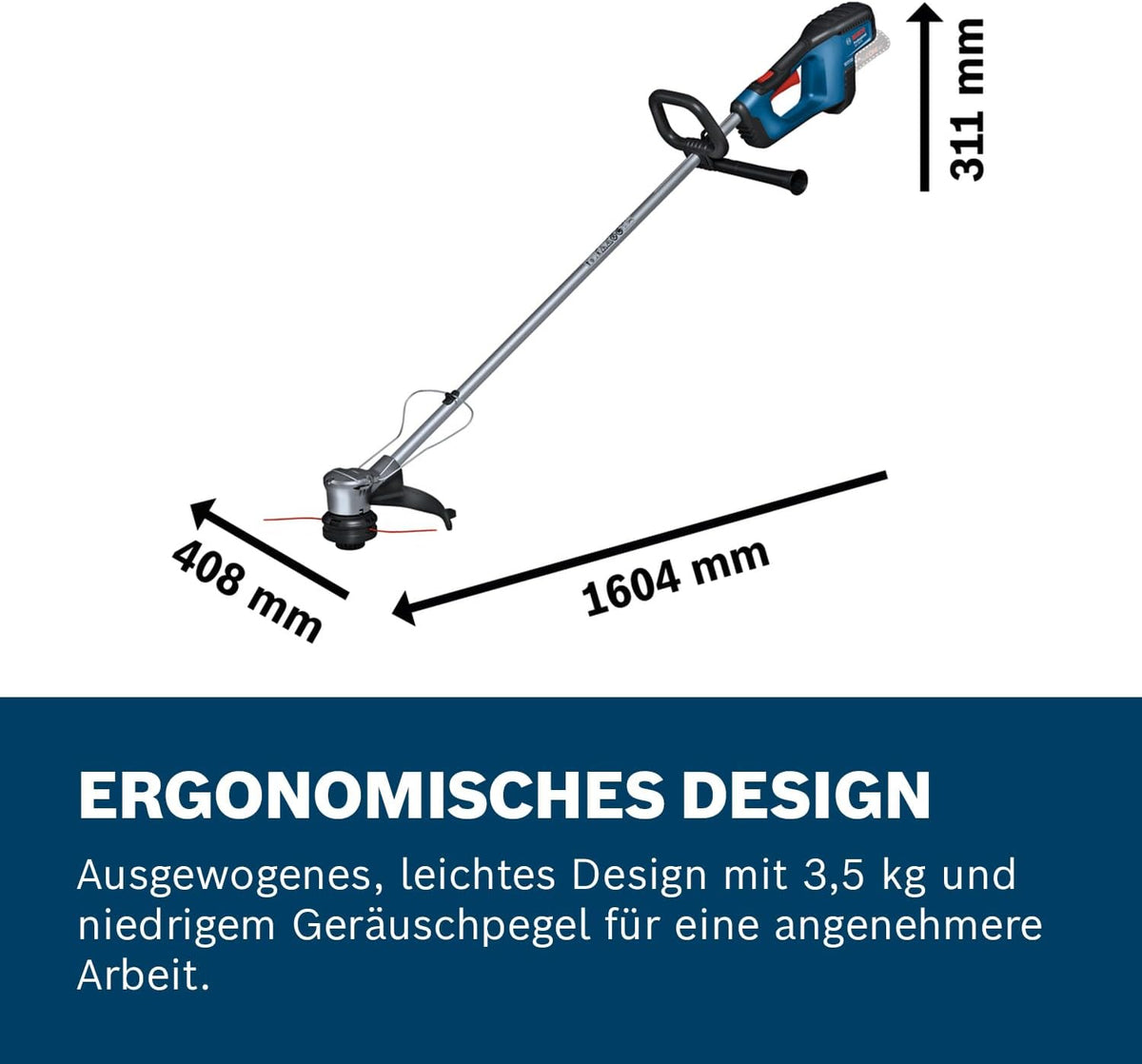 Bosch Professional 18V System Akku-Rasentrimmer GRT 18V-33 (bürstenloser Motor, Schnittkreisdurchmesser von 33 cm, inkl. 1x Schultergurt, 1x Fadenspuleneinheit)