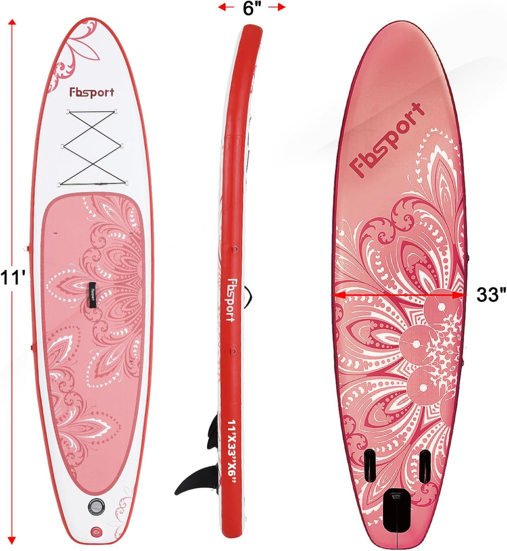 Premium-Stand-Up-Paddle-Board, Yoga-Board mit strapazierfähigem SUP-Zubehör und Tragetasche | Breiter Stand, Surf-Kontrolle, rutschfestes Deck, Leine, Paddel und Pumpe für Jugendliche und Erwachsene