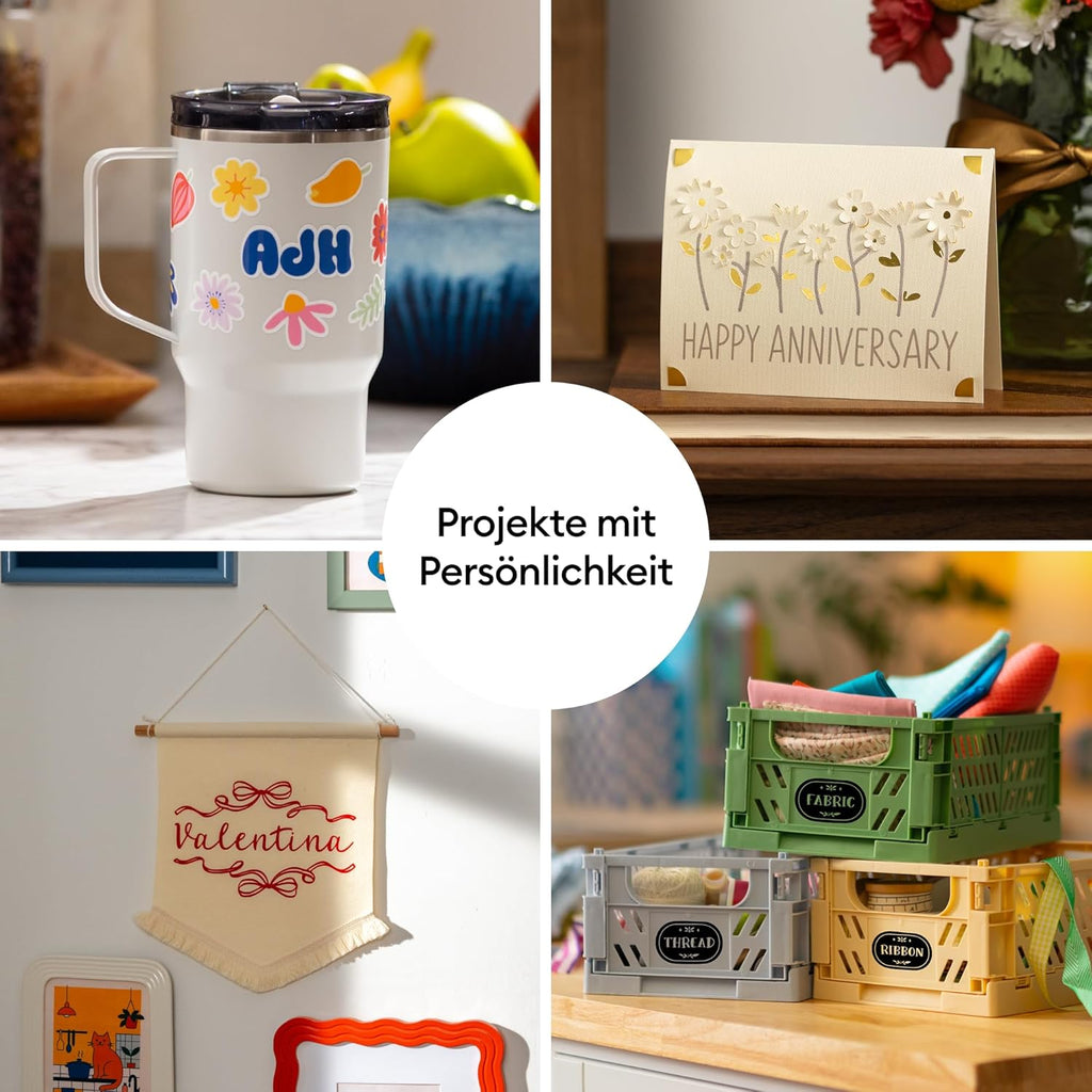 Cricut Joy™ 2 Ultimate Bundle + Digitale Inhalte, Intelligente kompakte Schneidemaschine mit Heißpresse für DIY-Bastelprojekte, individuelle Karten, Aufkleber & Etiketten