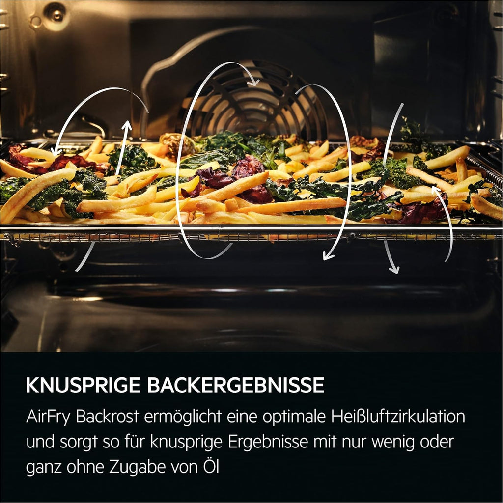 AEG Standherd mit Induktions-Kochfeld 60 cm/SteamBake – mit Feuchtigkeitszugabe/Hob²Hood/Touch-Bedienung/Grillfunktion/Display mit Uhr/Kindersicherung/A / CIB6644BBW