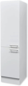 Stella Trading Eddy Moderne en Blanc Mat - Armoire de Cuisine spacieuse avec Beaucoup d'espace de Rangement, Bois d'ingénierie, Vorratsschrank