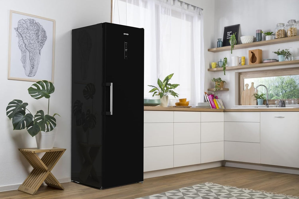 Gorenje R 619 DAXL6 Kühlschrank/AdaptTech/FreshZone/Schnellkühlfunktion/Umluft-Kühlsystem/LED Display / 398l / 185cm / EEK D/Edelstahl