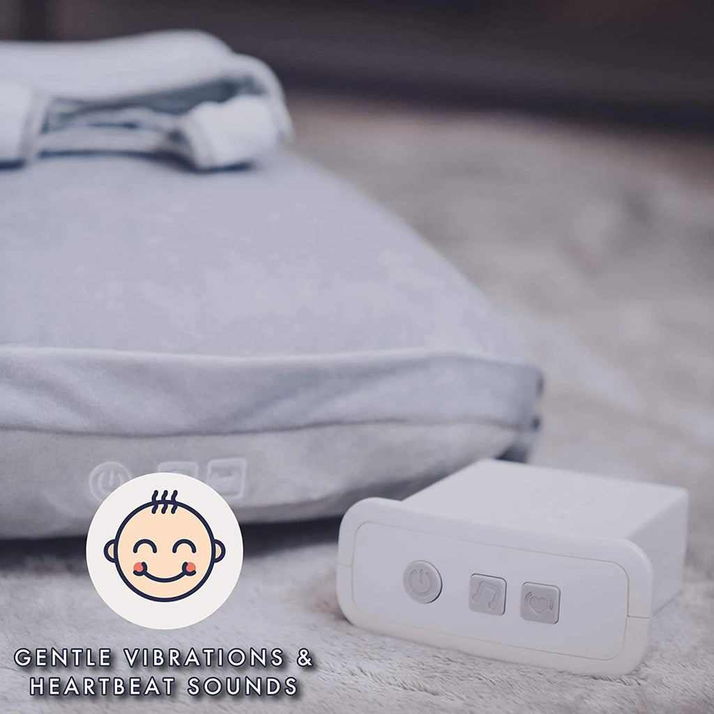 Babocush Nuevo Cojín de Confort para Recién Nacidos con Vibración Suave y Sonido de Latido del Corazón, Ayuda a Prevenir Cólicos, Alivia Gases y Reflujo, Proporciona Tiempo Esencial Boca Abajo