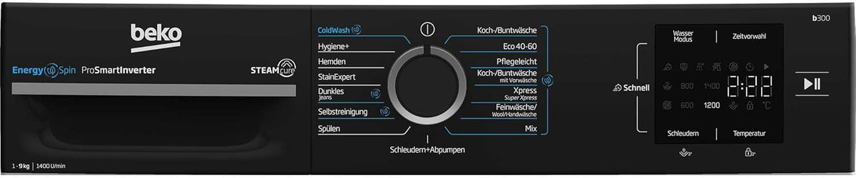 Beko WMC81464ST1 Waschmaschine, Bluetooth, 8 kg, ProSmart Inverter Motor, Dampffunktion, Pet Hair Removal, Watersafe+, Weiß