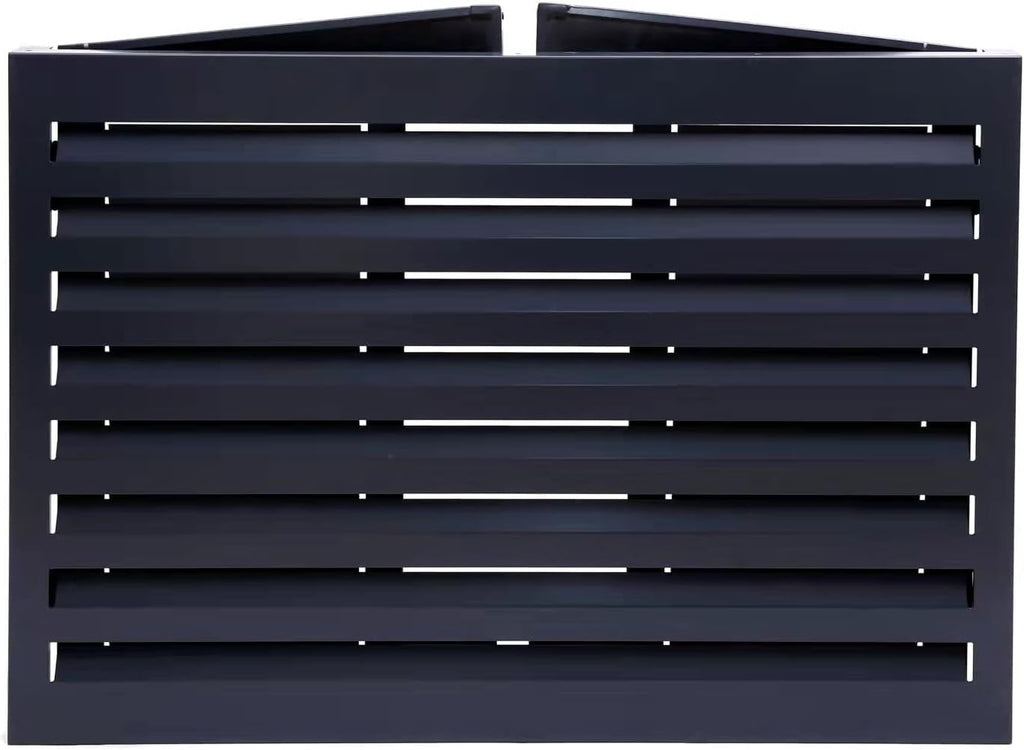Qventi Abdeckung für Klimaanlage - Anthrazit/Grau - Aluminium - Schutzgitter - Verkleidung - Einfache Montage - Größe S - Außenmaße (LxBxH): 100 x 50 x 75 cm