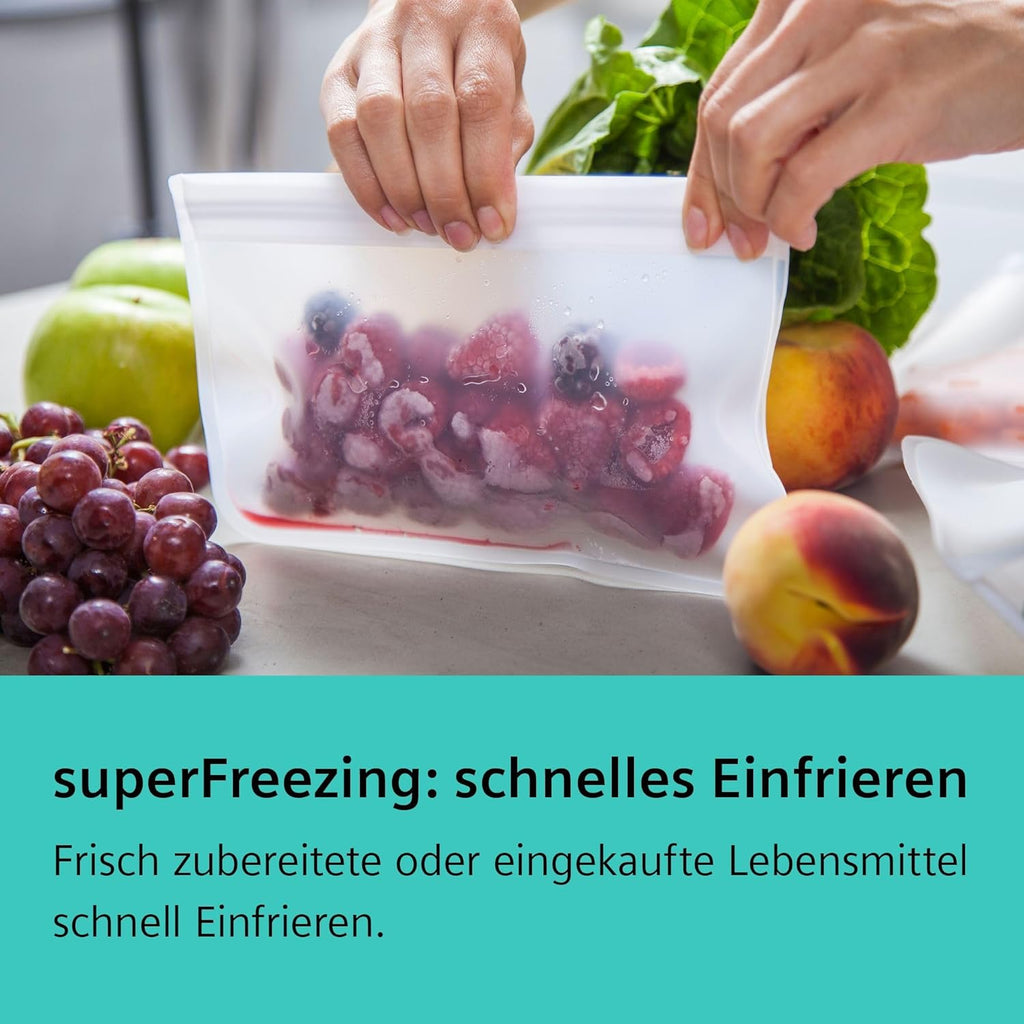 SIEMENS KG39N4X1F, iQ500, Freistehende Kühl-Gefrier-Kombination, Gefrierbereich unten, 363 l, Total noFrost, hyperFresh, extrem leise, LED Beleuchtung, 203 x 60 cm, Gebürsteter Stahl AntiFingerprint