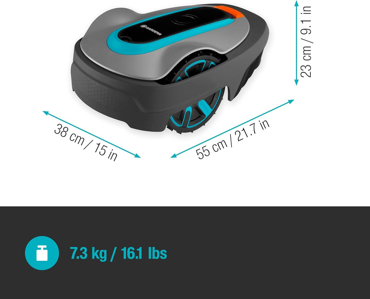 Gardena Mhroboter SILENO minimo 500 m: intelligenter Rasenmher mit optimaler Konnektivitt, mit Gardena Bluetooth App programmierbar, DE-Version (15202-20)