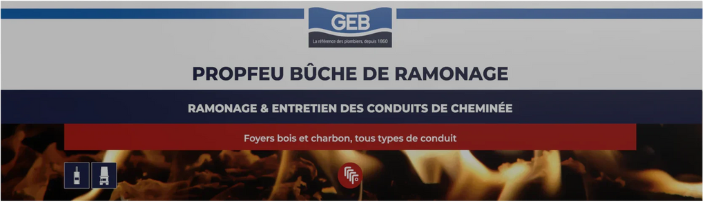 Bûche de ramonage des goudrons et suies GEB Propfeu pour conduits de cheminées et poêles Marron