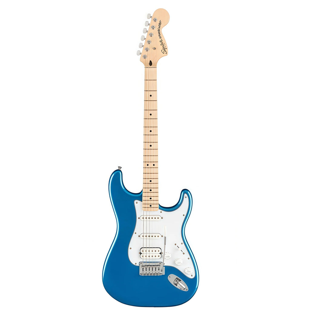 Squier by Fender Affinity Series Stratocaster Pack, HSS, diapasón de arce, Lake Placid Blue