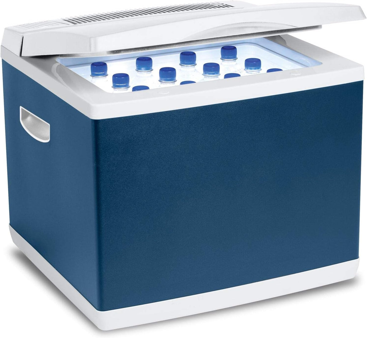 Mobicool MB40, Hybrid, tragbare Kompressor- thermoelektrische-Kühlbox/Gefrierbox, 38 Liter, 12 V und 230 V für Auto, Lkw, Steckdose, Blau