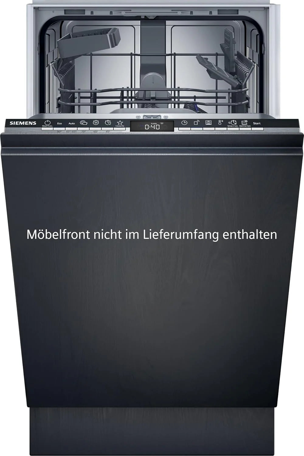 Siemens SR65YX08ME, iQ500 Smarter Geschirrspüler Vollintegriert, 45 cm breit, Besteckschublade, Zeolith, extra leise, aquaStop, automatische Türöffnung nach Programmende, varioSpeed, Innenbeleuchtung