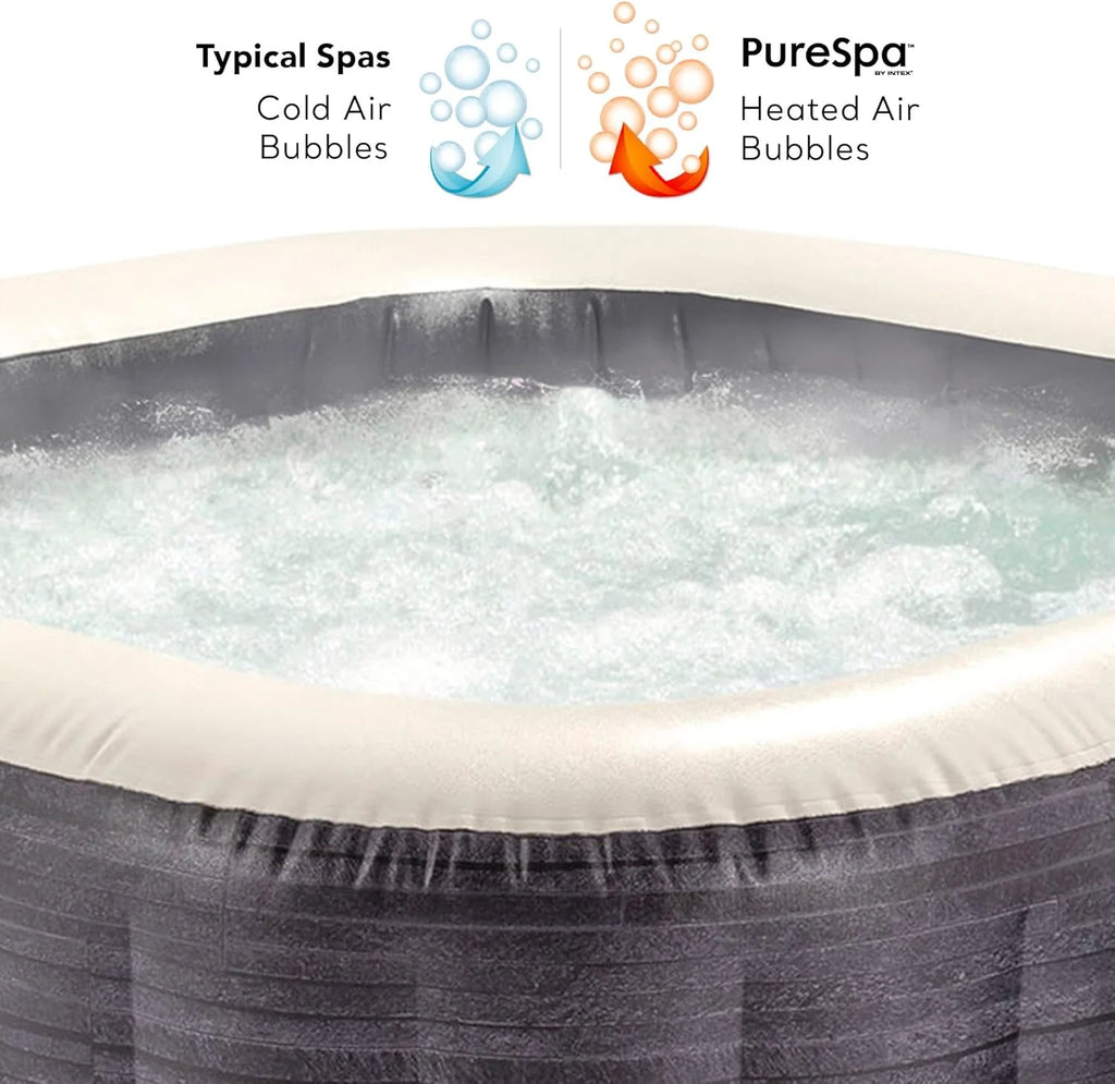 Intex - 28450EX - Pure Spa Bulles Ardoise 4 Places, Gris Ardoise