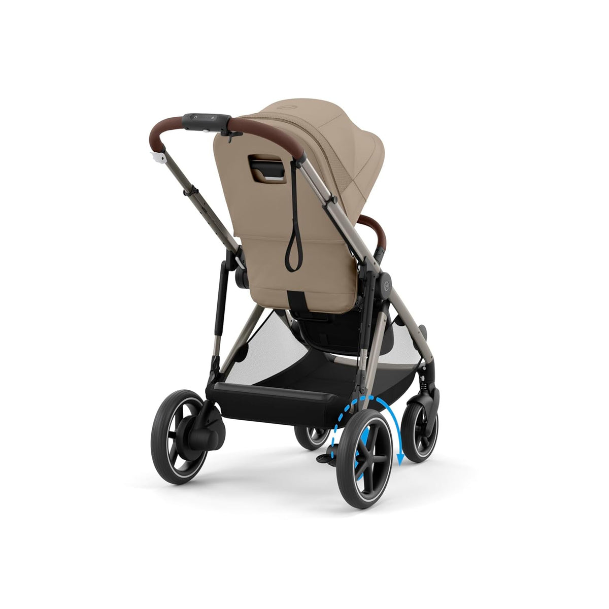 CYBEX Gold Kinderwagen e-GAZELLE S, Ab Geburt bis ca. 4 Jahre, Max. 22 kg (Single-Modus) / 2x 22 kg (Duo-Modus), All-in-1-System mit E-Antrieb und 20+ Konfigurationen, Moon Black