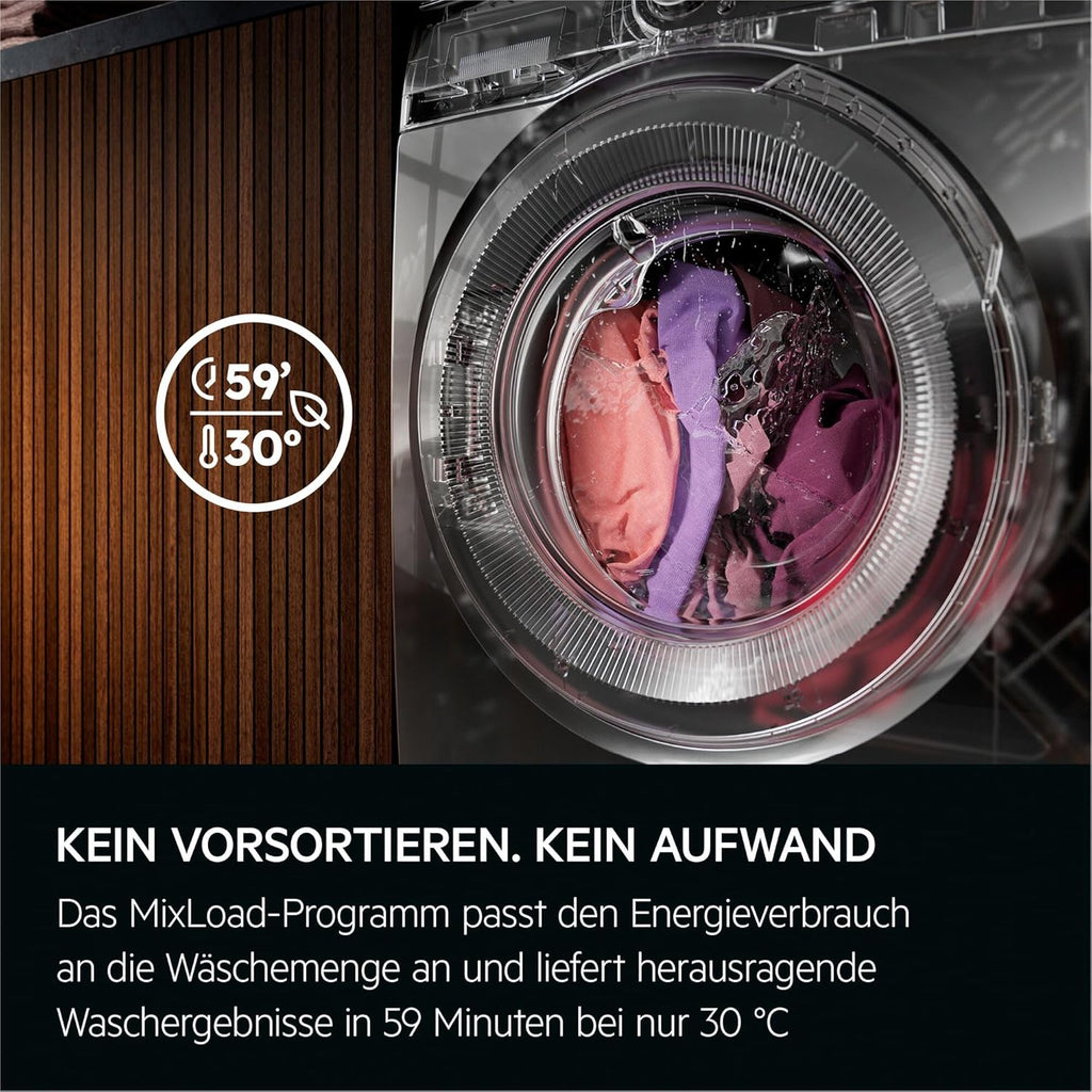 AEG L7WBA60680 Waschtrockner / DualSense - schonende Pflege / 8 kg Waschen / 5 kg Trocknen / D / energiesparend / Mengenautomatik / Nachlegefunktion / ProSteam - Auffrischfunktion / 1600 U/min Weiß
