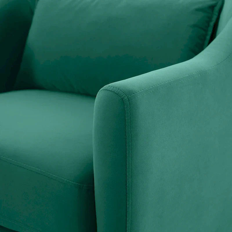 28.34W Set Of 2 Accent Armchair, Velvet Barrel Chair with Solid Wood Legs
