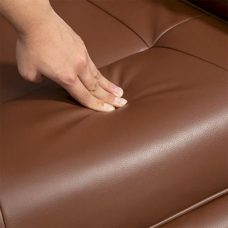Leather Adjustable Swivel Lounge Chair with Footrest and Armrest