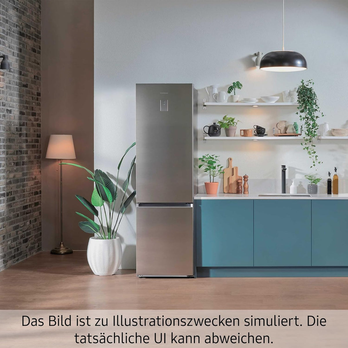Kühl-Gefrier-Kombination, Kühlschrank mit Gefrierfach, 203 cm, 390 l Gesamtvolumen, 114 l Gefrierteil, AI Energy Mode, Edelstahl-Look, RL38C600CSA/EG