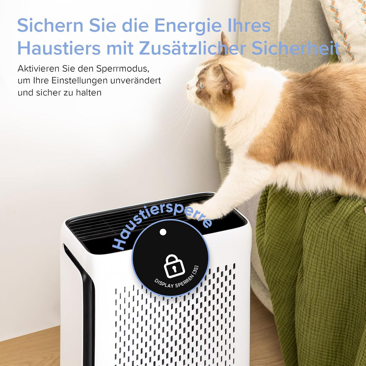 Levoit Vital 100S HEPA Luftreiniger für Allergiker, CADR 243 m³/h, HEPA- und Aktivkohlefilter, leise, PM2.5 Sensor, App und Alexa, gegen Staub, Pollen, Rauch und Gerüche, bis zu 52㎡, Mondweiß