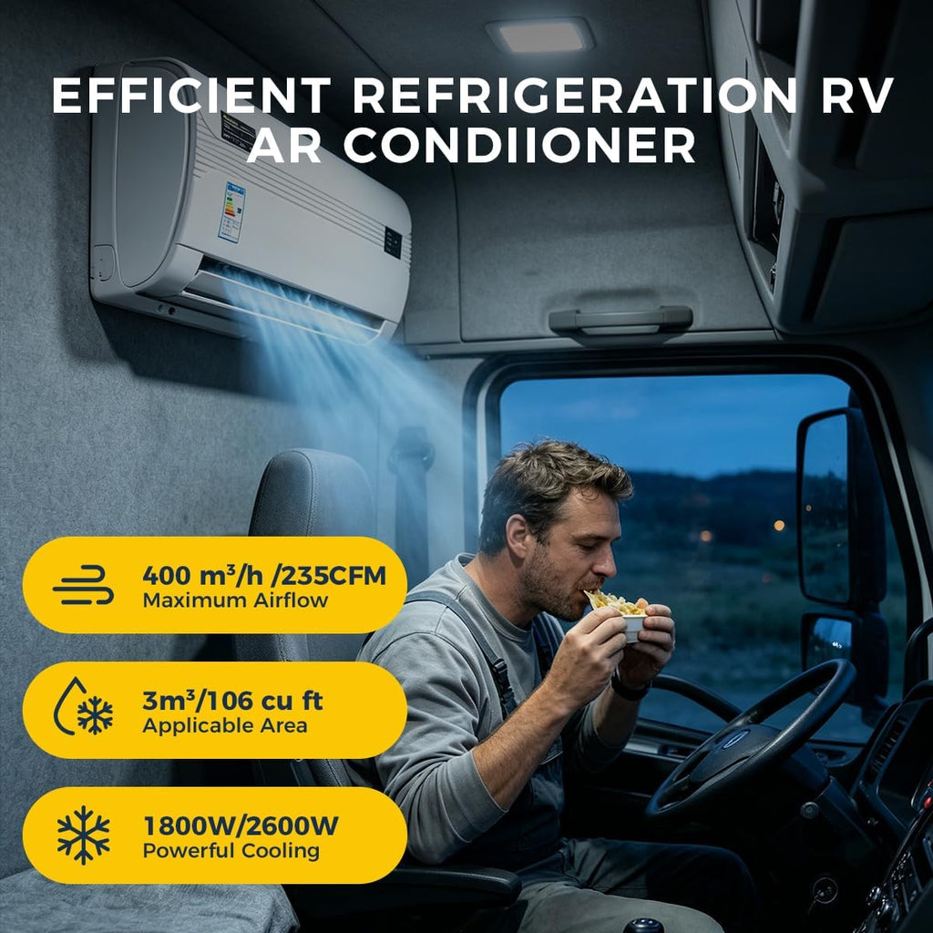 Sunster Split Klimaanlage Wohnwagen, Electric AC Unit 12 Volt Fit für Wohnmobile Bus Anhänger Traktoren Camper Van Parken Klimaanlage Schnelle Kühlung Low Noise