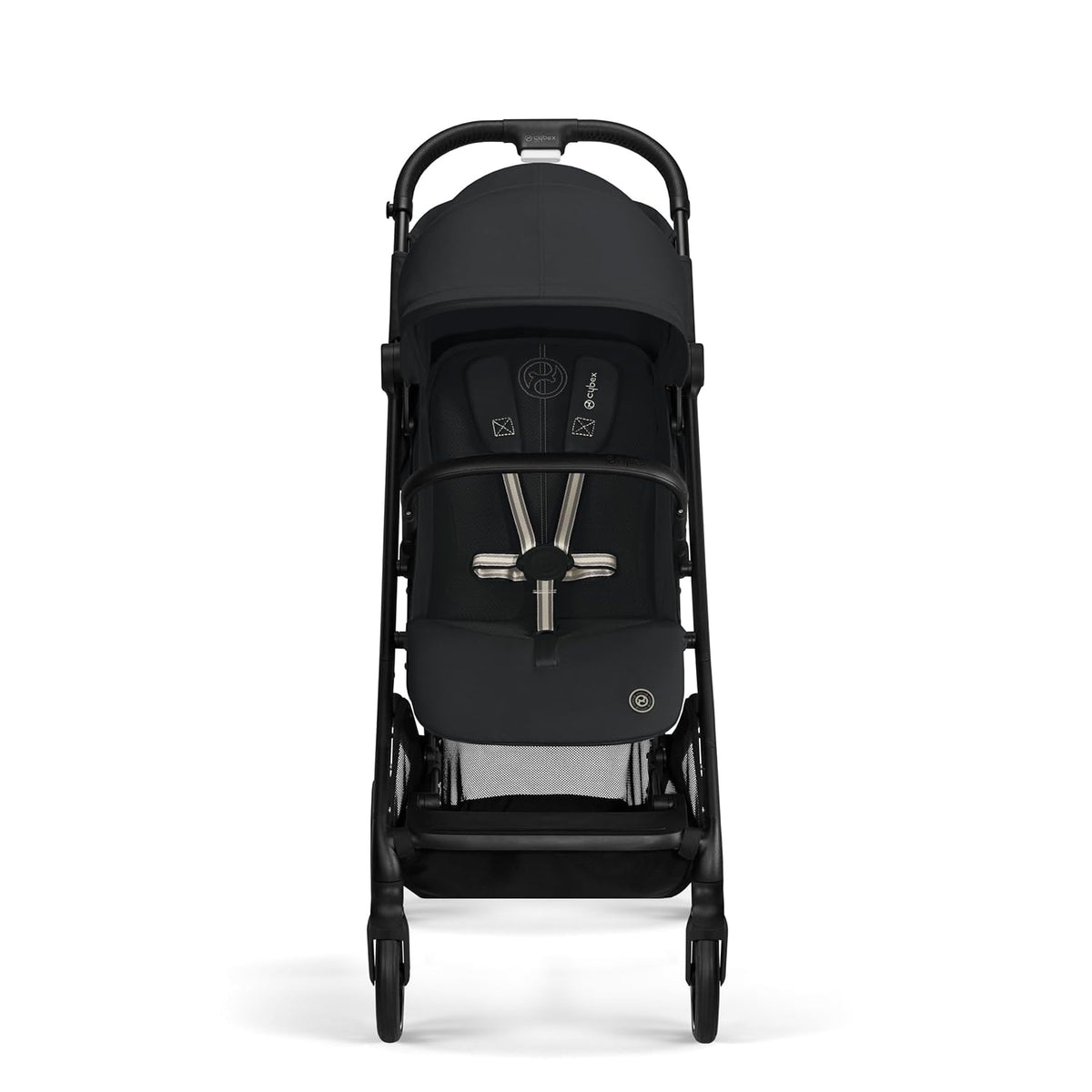 Cybex Gold Kinderwagen Beezy mit One-Pull Harness, Ab Geburt bis ca. 4 Jahre (max. 22 kg), Kompakt und ergonomisch, Almond Beige (Beige mit schwarzem Rahmen)