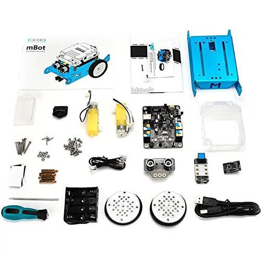 Makeblock Kit DIY mBot (Versión Bluetooth) – Educación STEM – Arduino – Scratch 2.0 – Kit de Robot Programable para Niños para Aprender a Programar, Familia, Azul