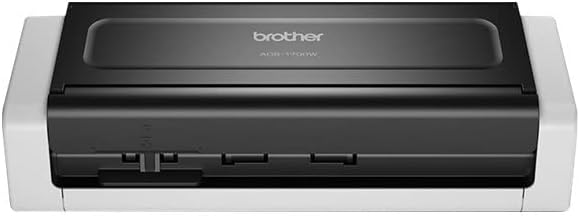 Brother ADS-1700W Kompakter und intelligenter Dokumentenscanner | Dokumentenzuführung | Automatisches Scannen | Wi-Fi/Wi-Fi Direct, Weiß/Schwarz